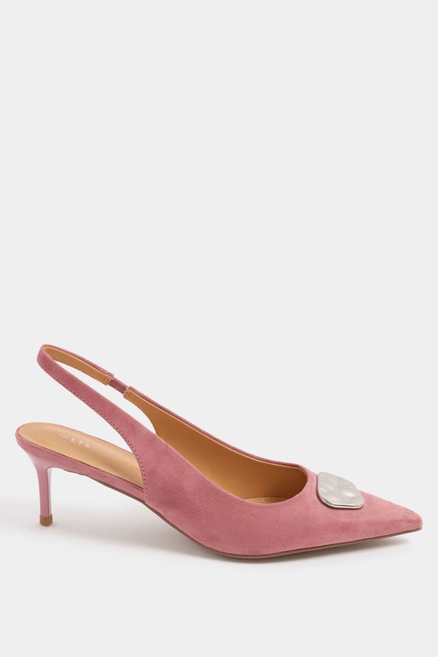 Long Tall Sally Long Tall Sally Women's Hammered Slingback Heels In Standard Fit in Pink - 3