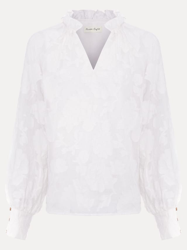 Phase Eight Phase Eight Women's Amal Floral Textured Blouse in Ivory - 2