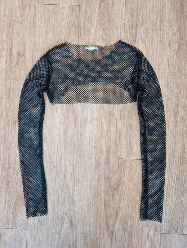 Bershka Bershka embellished fishnet top