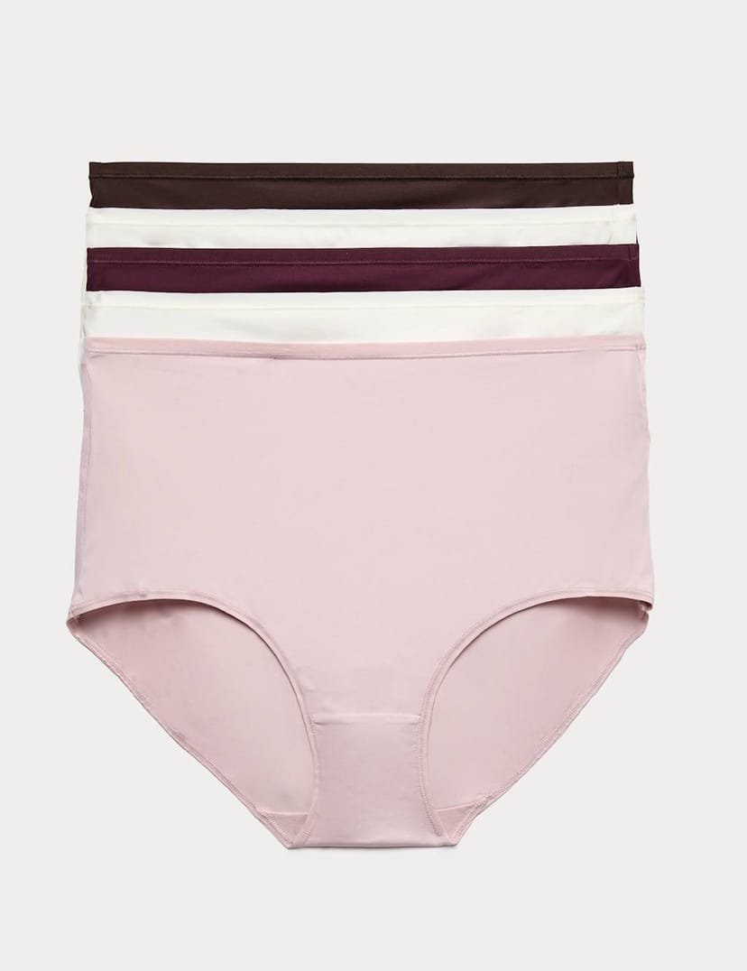 Marks & Spencer M&S 5pk Microfibre Full Briefs Bitter Chocolate - 1