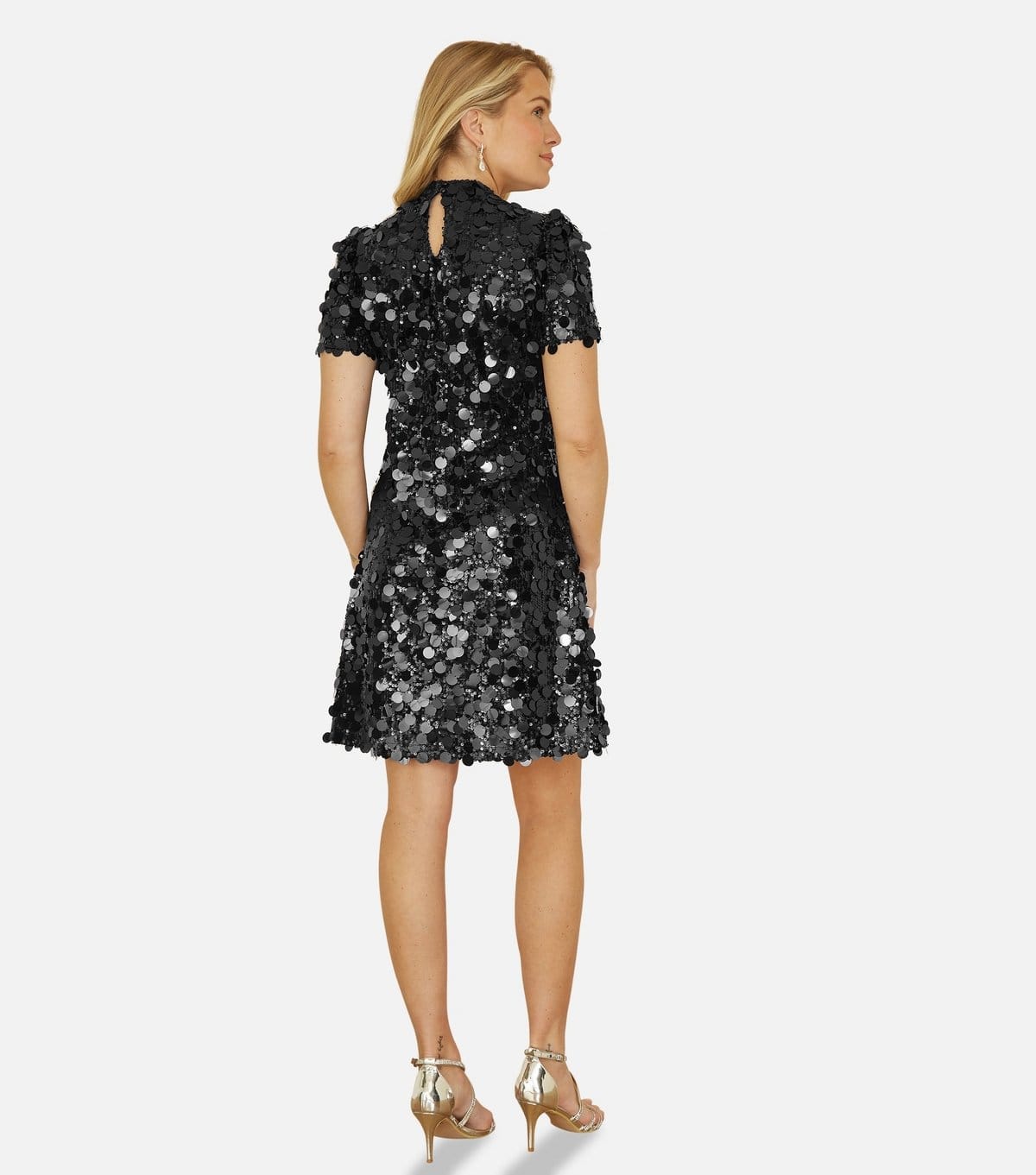 Yumi Women's Black Sequinned Tunic Dress Yumi New Look - 4