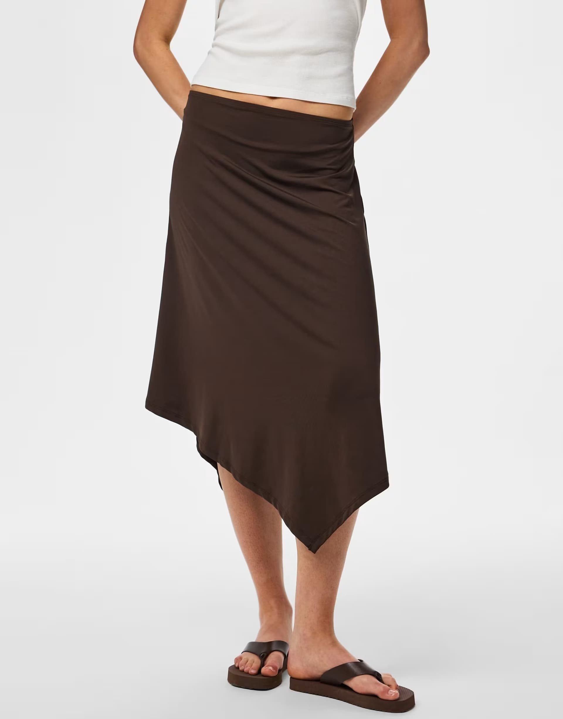 ASOS Pieces Midi skirt in hot fudge1