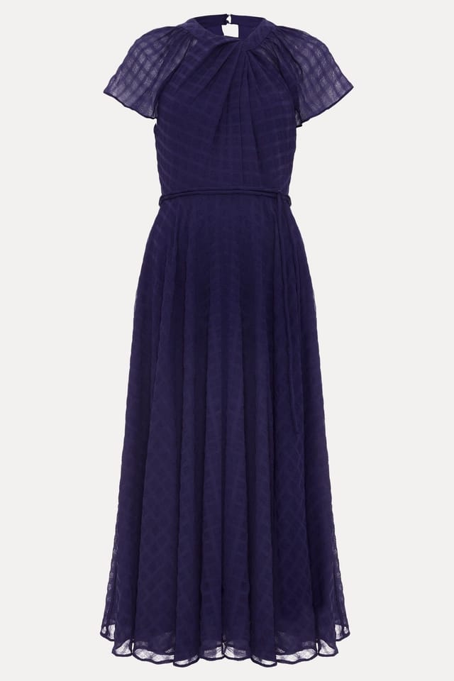 Phase Eight Phase Eight Women's Gwen Pleated Textured Dress in Dark Navy - 2
