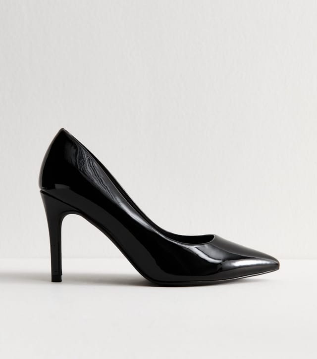 New Look Women's Extra Wide Fit Black Faux Leather Court Shoes Vegan New Look - 2