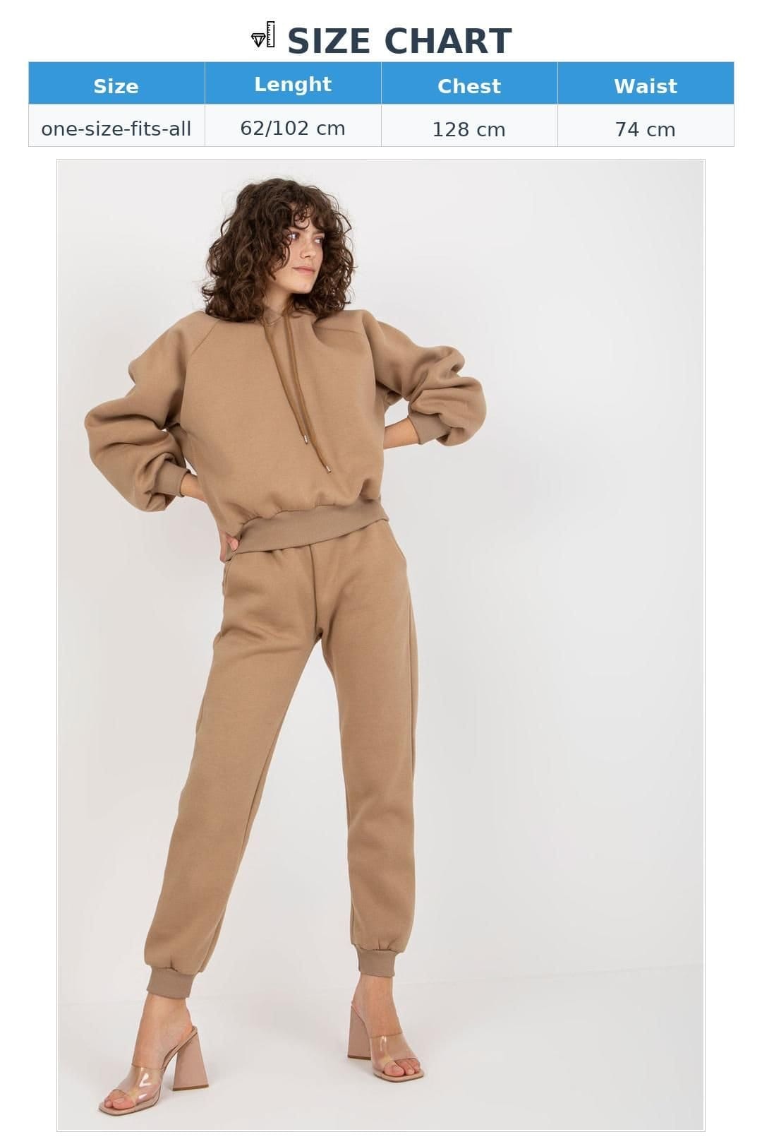 Love Lace Love Lace Women's Hooded Sweatshirt & Long Pants Set Style 177011 in Beige - 4