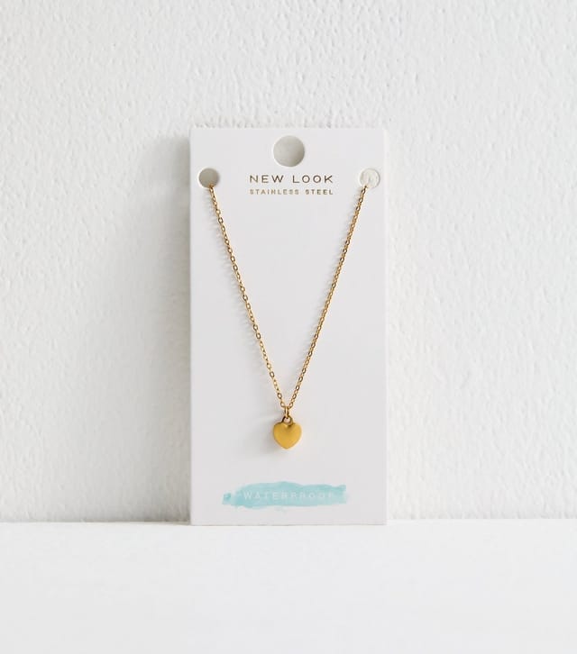New Look Gold Tone Waterproof Heart Pendant Necklace New Look - 3