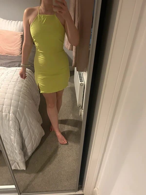 Bershka Green/Lime bodycon mini dress
