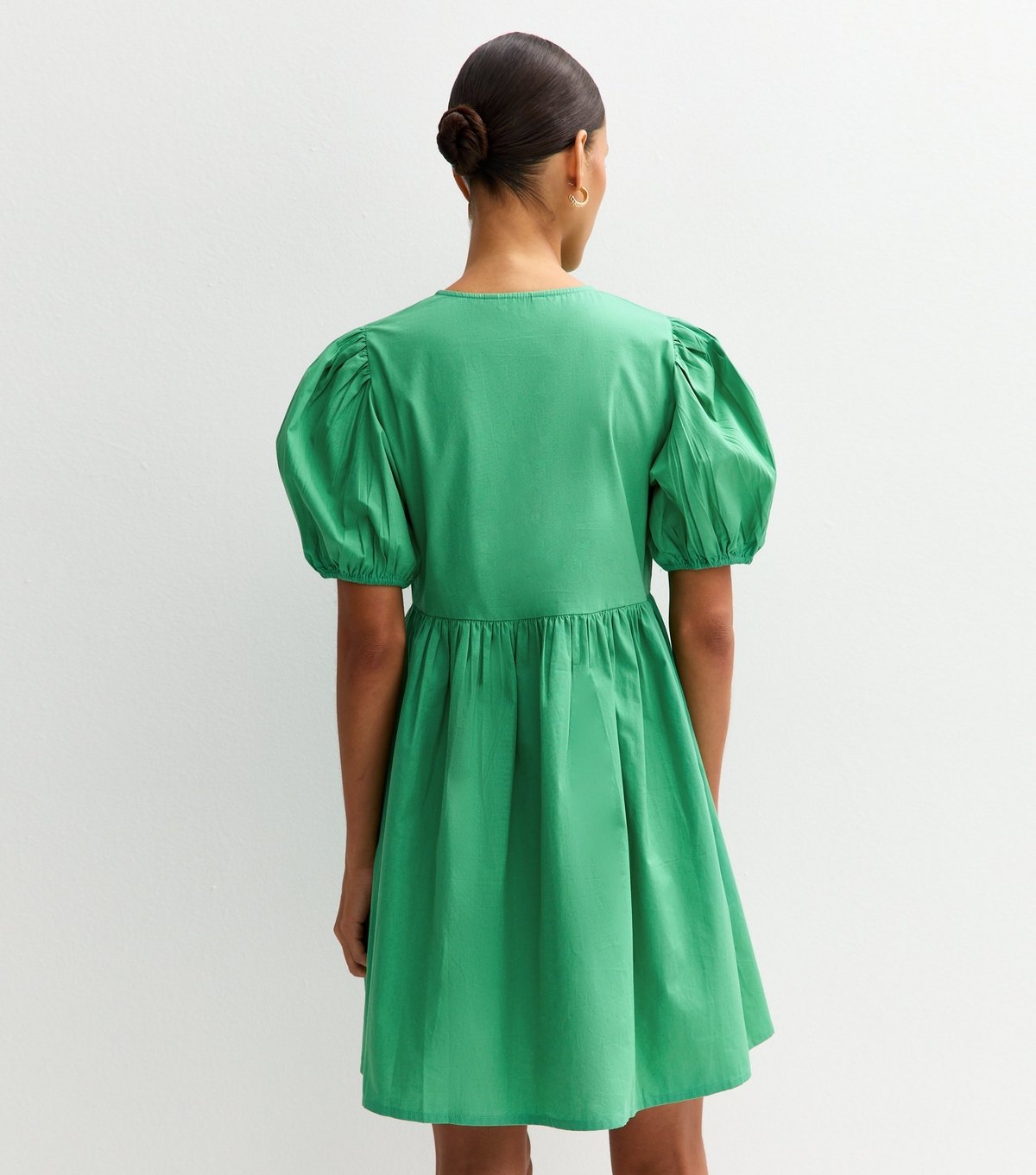 New Look Women's Green Tie Front Bow Detail Mini Dress New Look - 4