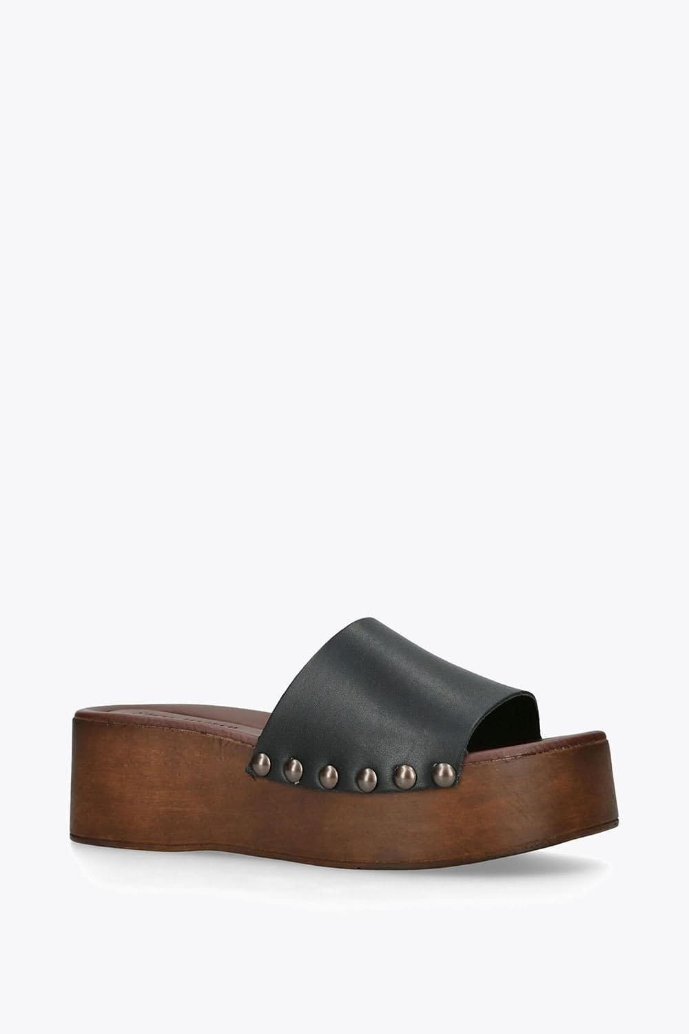 Steve Madden STEVE MADDEN Women's 'Conga Black' Leather Sandals in Black - 4