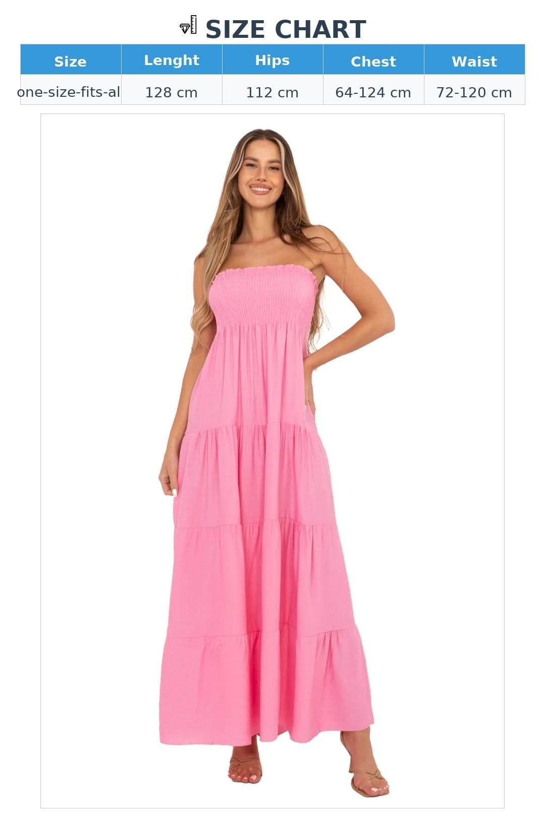 Love Lace Love Lace Women's Summer Flared Maxi Dress Linen Viscose in Pink - 4
