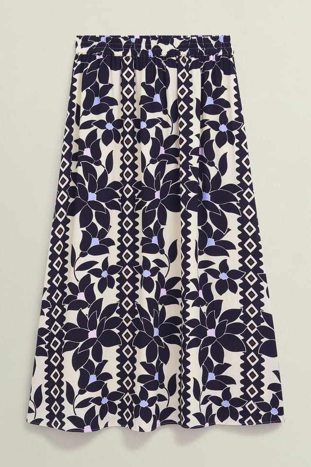 Hobbs London Hobbs London Women's Lyra Floral Midi Skirt in Dark Navy - 2