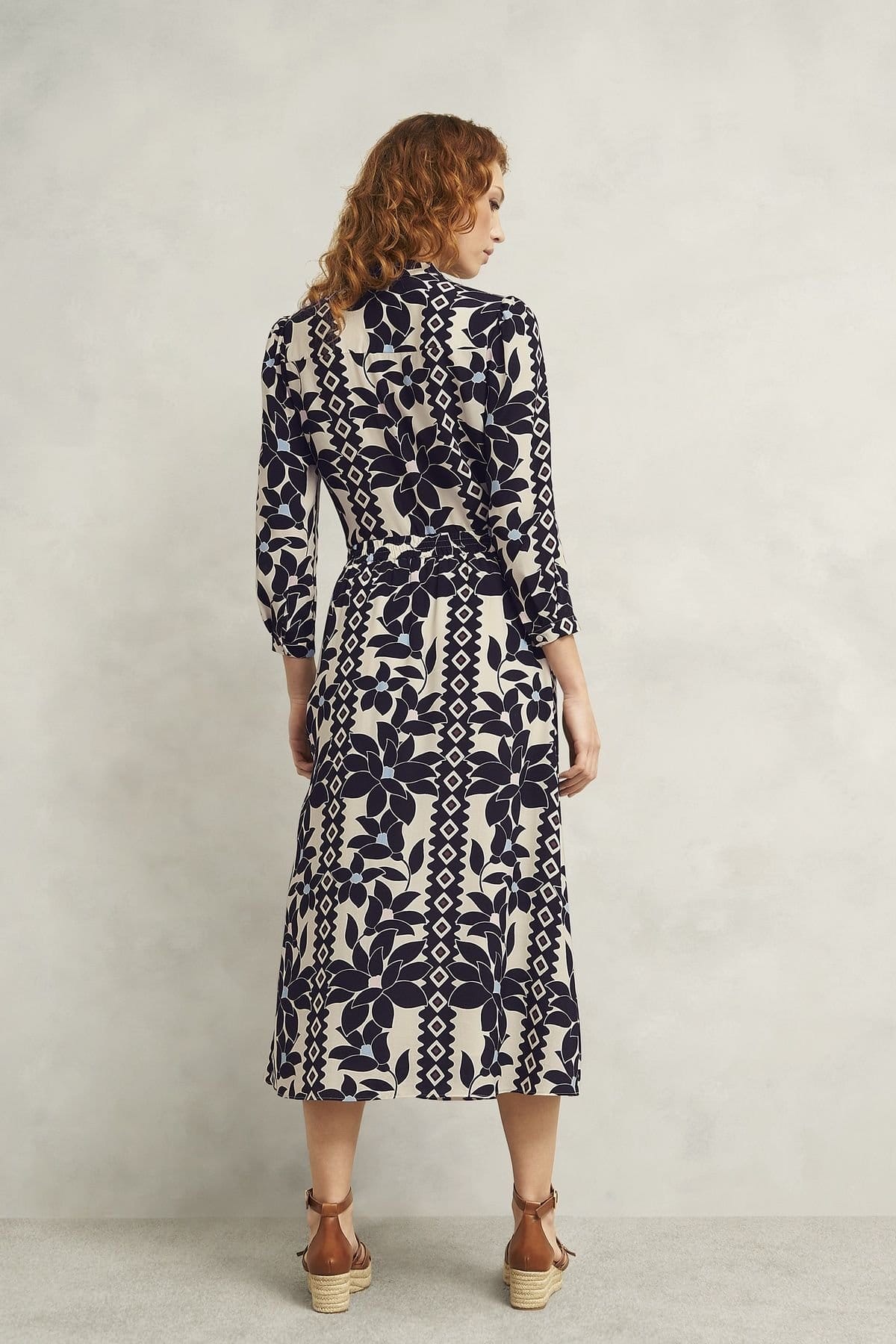 Hobbs London Hobbs London Women's Lyra Floral Midi Skirt in Dark Navy - 4