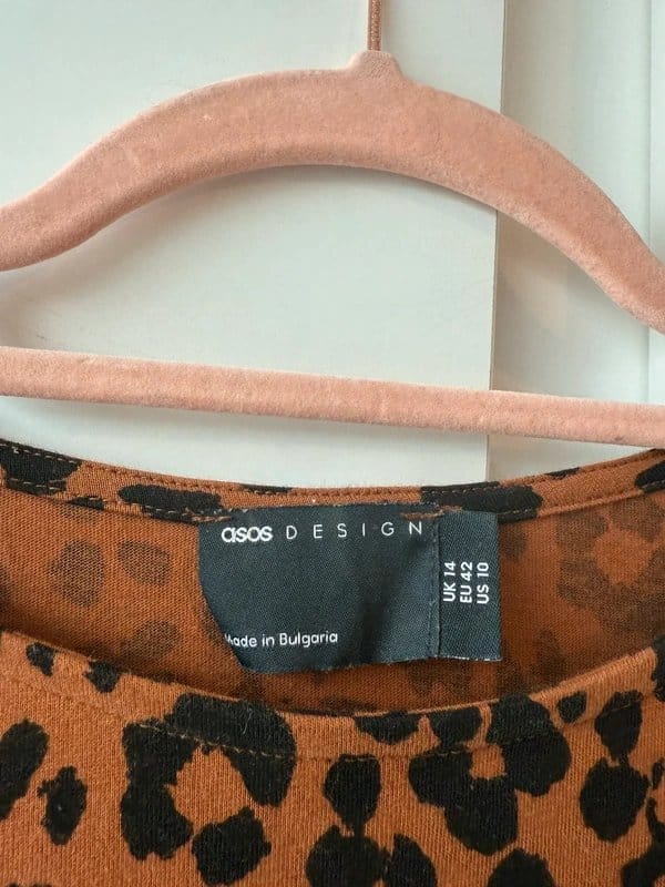 ASOS Design Brown Leopard Print Midi Dress
