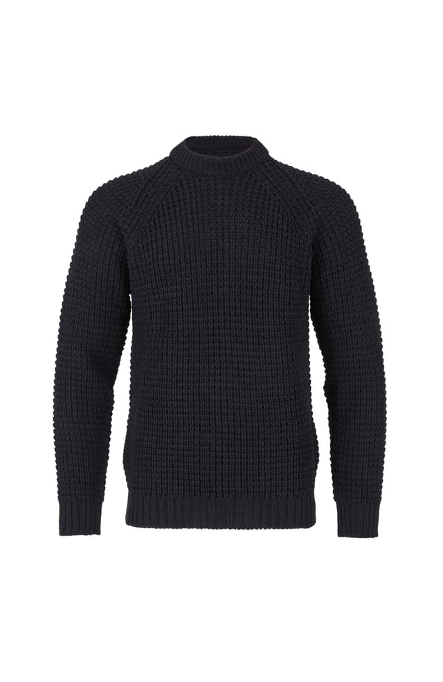 Celtic & Co Celtic & Co Men's British Waffle Stitch Crew in Dark Navy - 2