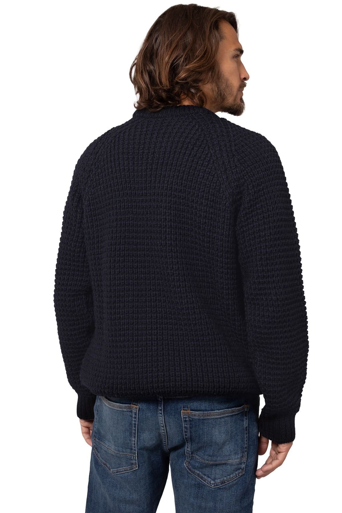 Celtic & Co Celtic & Co Men's British Waffle Stitch Crew in Dark Navy - 4