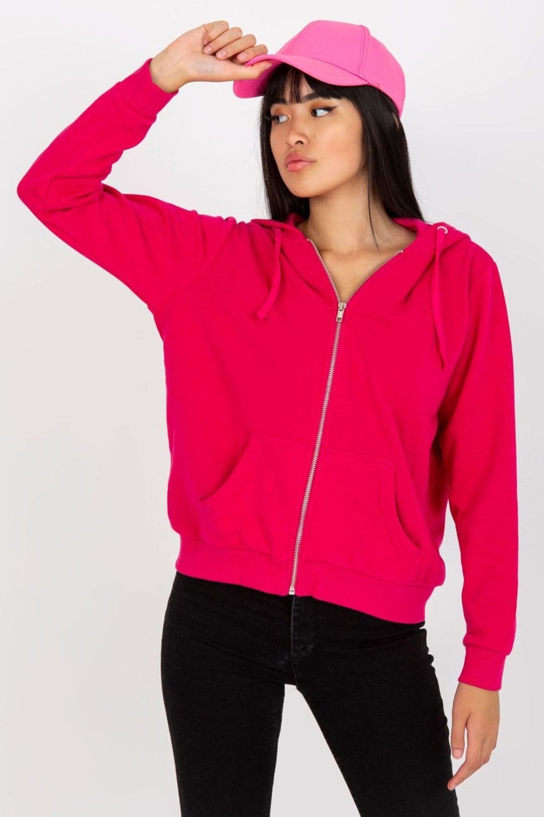 Love Lace Pink Hooded Zip Sweatshirt with Pockets