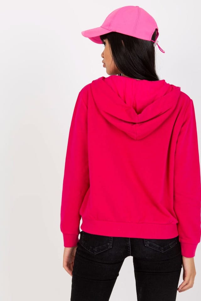 Love Lace Love Lace Women's Long Sleeve Zip Hooded Sweatshirt with Pockets in Pink - 3