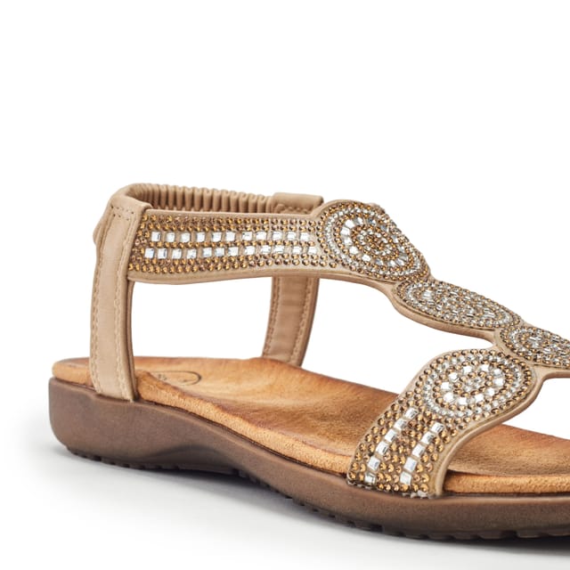 b.soleful b.soleful Women's 'Sarelle' Porvair Sandals in Beige - 3