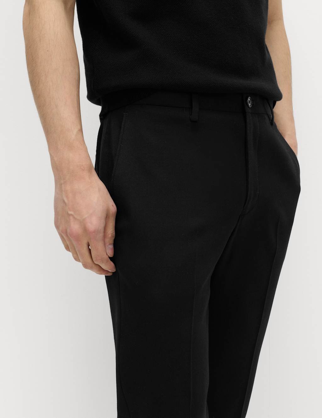 Marks & Spencer M&S Slim Fit Wool Blend Suit Trousers Black - 2