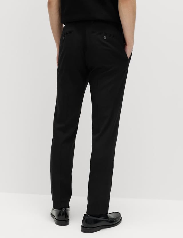 Marks & Spencer M&S Slim Fit Wool Blend Suit Trousers Black - 3