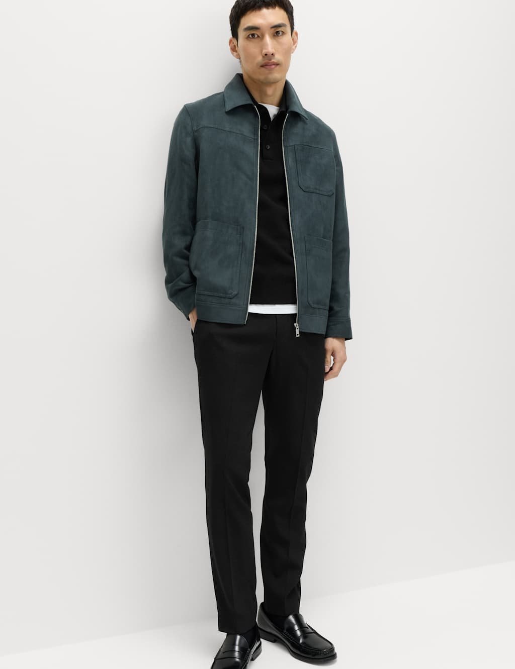 Marks & Spencer M&S Slim Fit Wool Blend Suit Trousers Black - 4