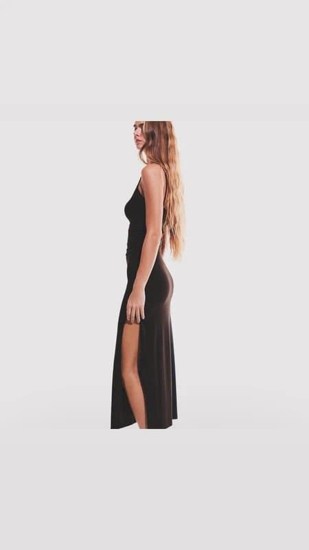 Bershka Bershka ruched midi dress black size XS