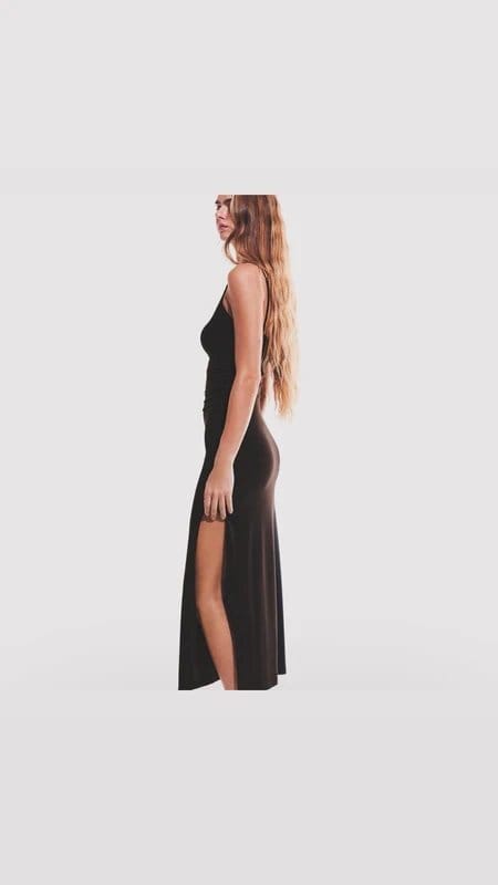 Bershka Ruched Midi Dress Black Size XS