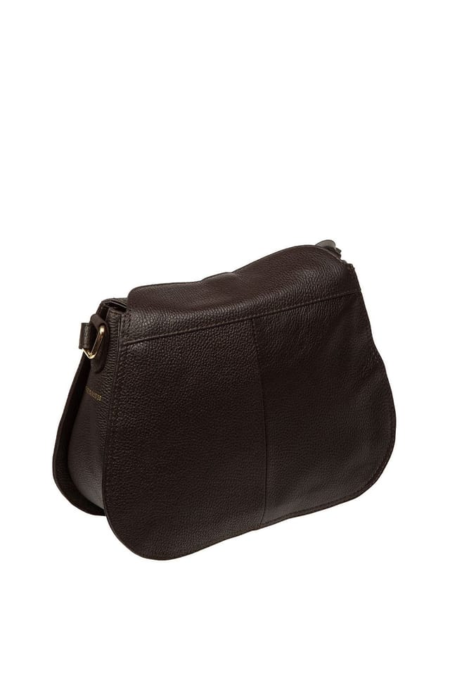 Pure Luxuries London Pure Luxuries London Women's 'Soraya' Leather Cross Body Bag in Dark Brown - 3