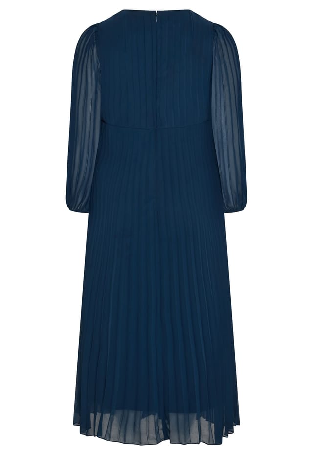Yours Yours Women's Maxi Pleated Dress in Royal - 3