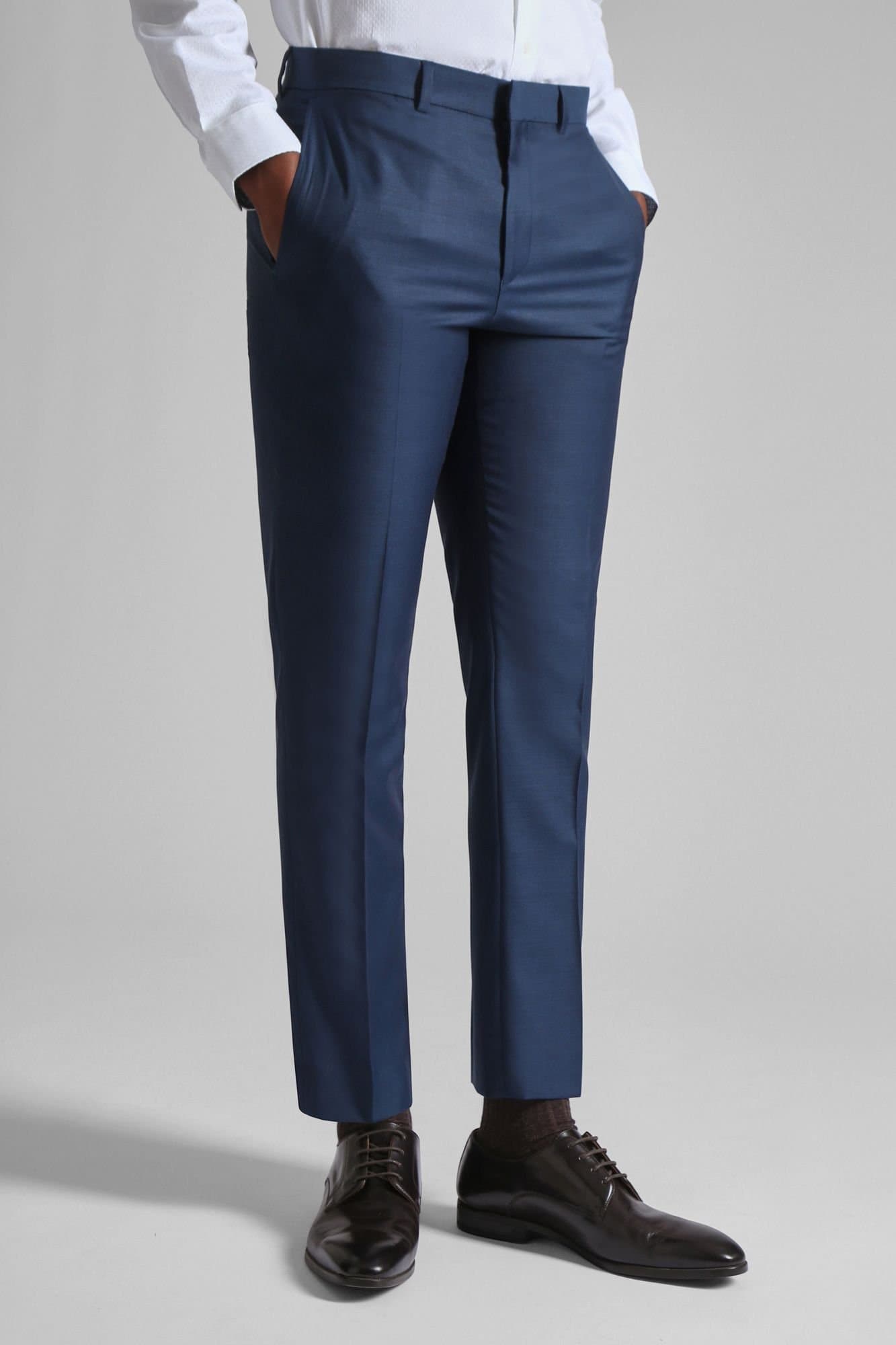 Ted Baker Ted Baker Men's Tai Teal Semi Plain Slim Trousers in Blue