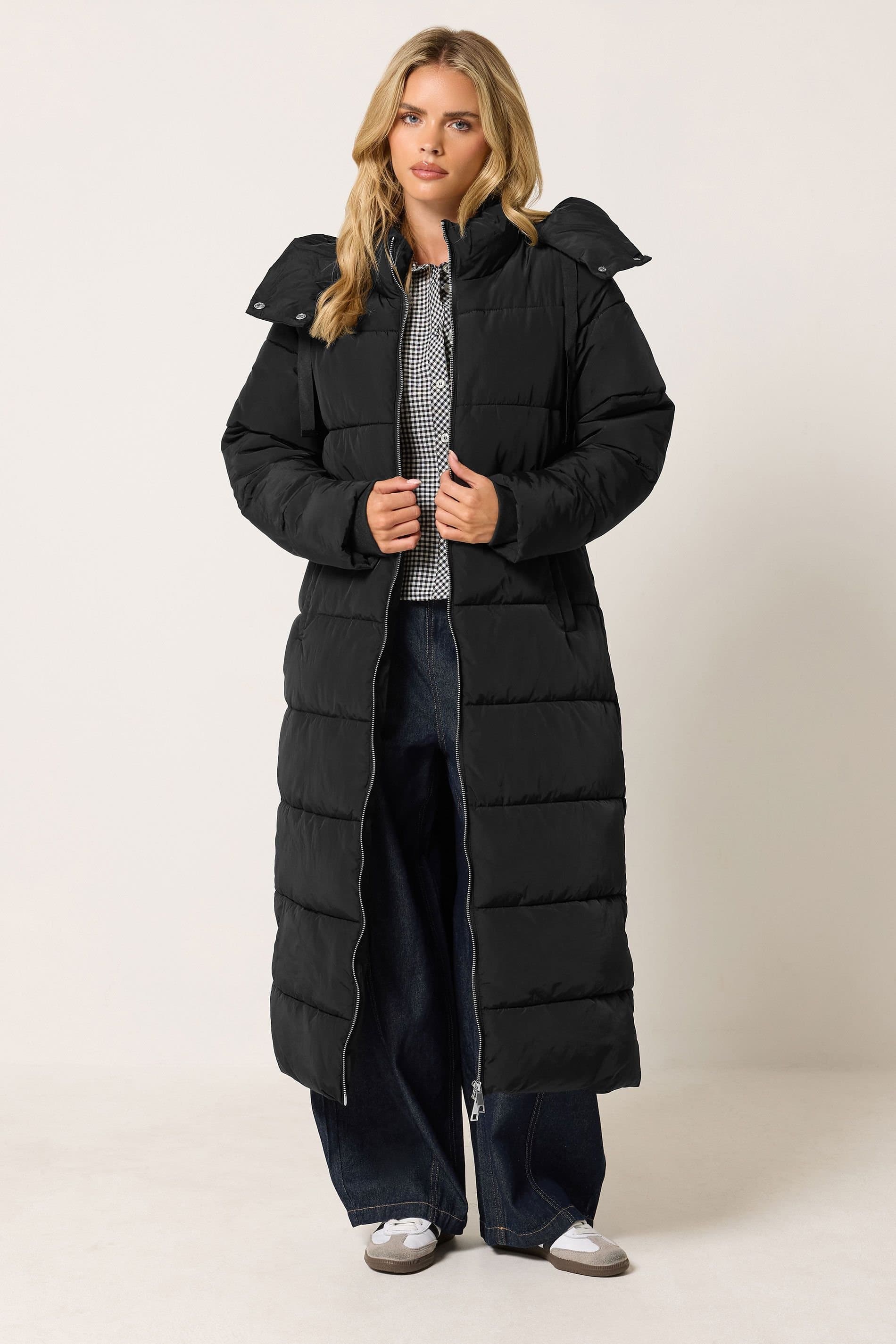 PixieGirl PixieGirl Women's Petite Maxi Padded Coat in Black