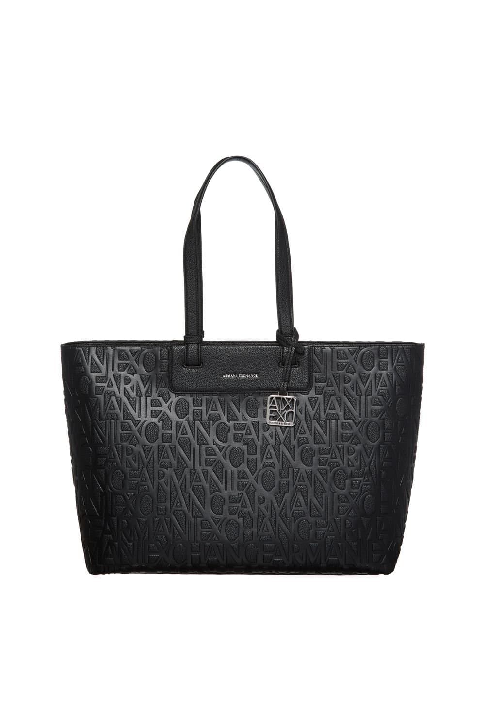 Armani Exchange Armani Exchange Women's Liz EmbossedAll Over Logo Shopper Black