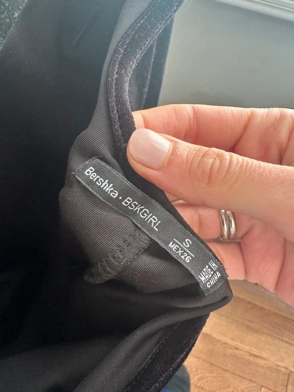 Bershka Black Velvet Long-Sleeve Top - Size S
