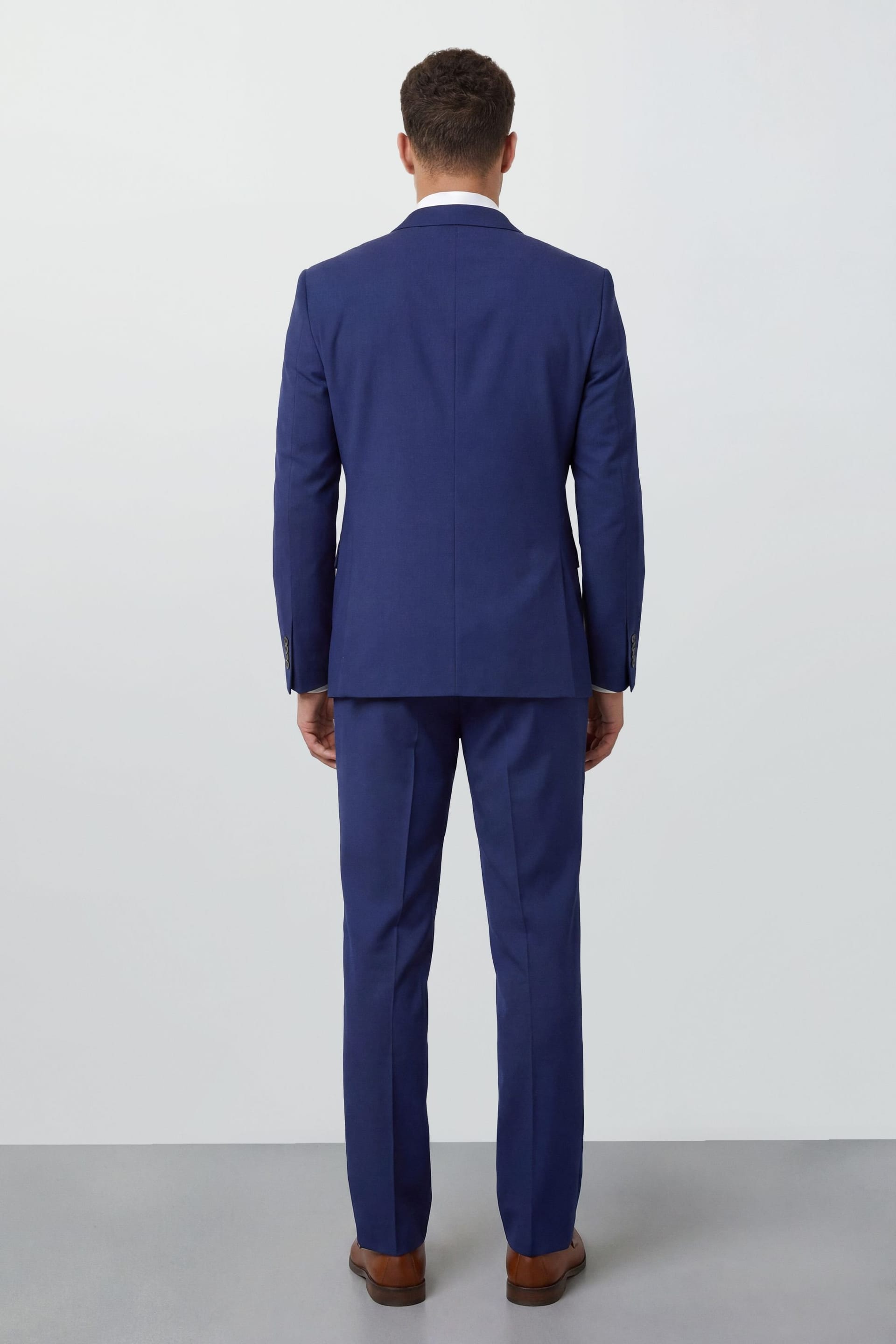 Burton Burton Men's French Navy Essential Double Breasted Blazer in Dark Blue - 4