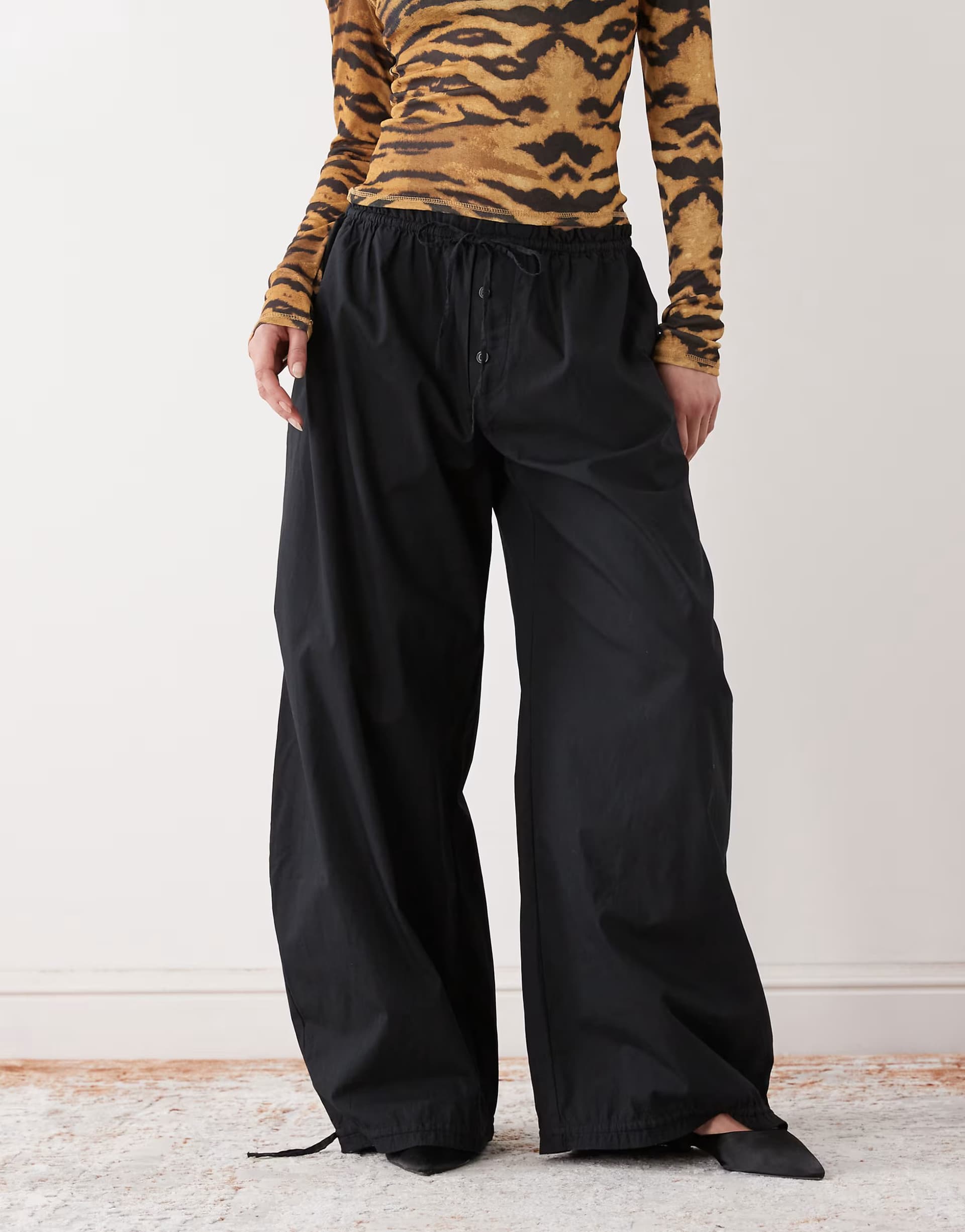 ASOS Monki balloon leg trouser in black