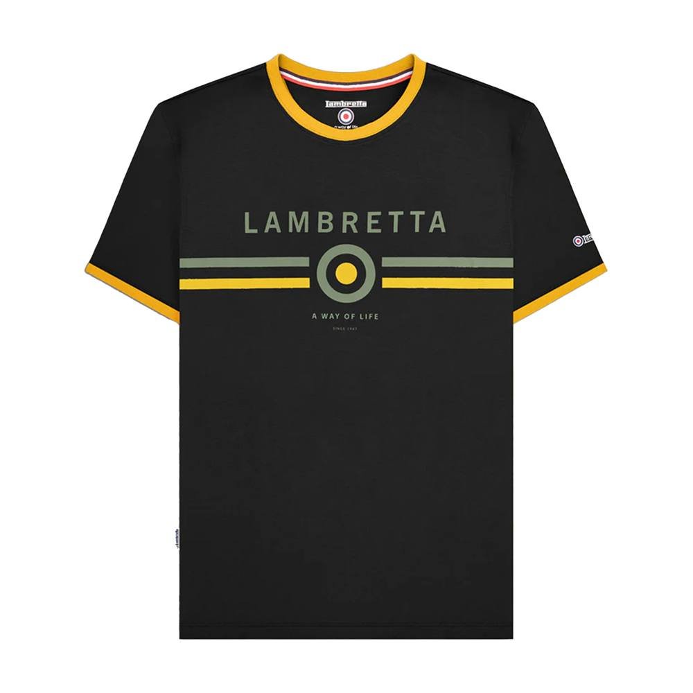 Lambretta Lambretta Men's Target Ringer T-Shirt in Black - 3