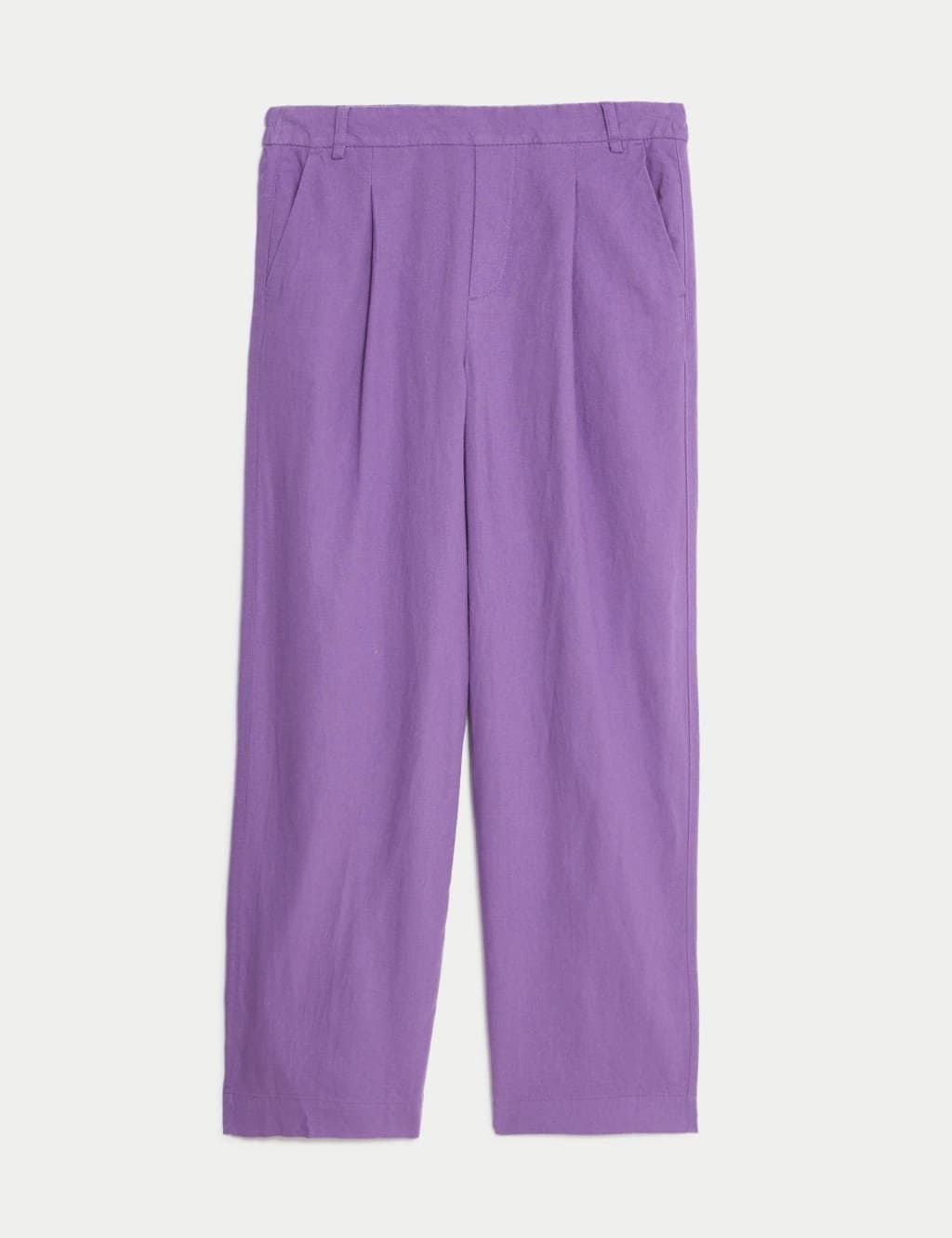 Marks & Spencer M&S Linen Rich Wide Leg Trousers Amethyst