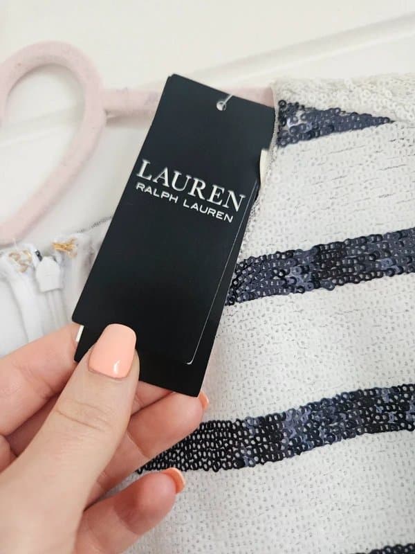 Ralph Lauren Ralph Lauren new 6 blue white sequins top short sleeve party spring summer holiday