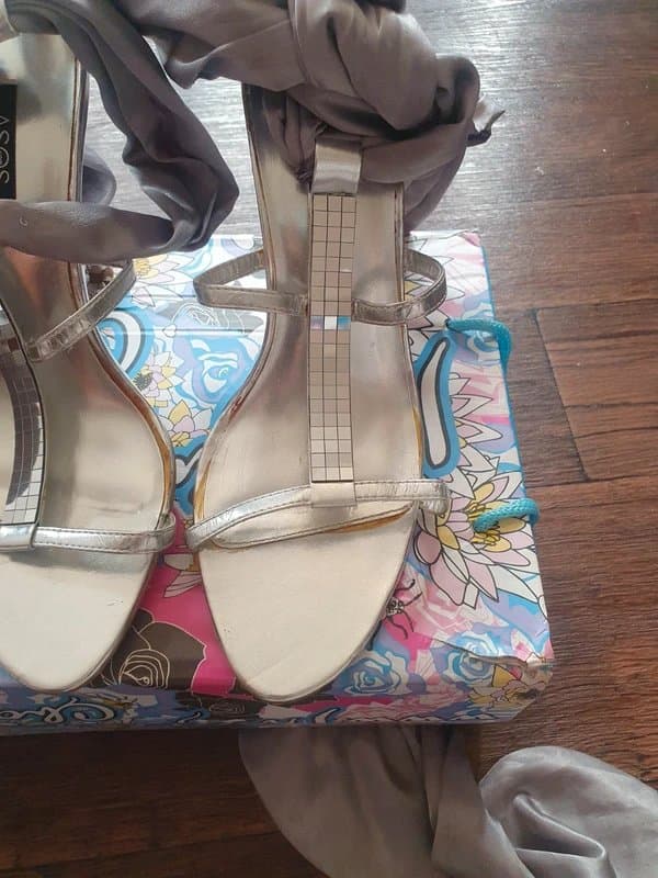ASOS Silver Mirror Strappy Heels from Asos