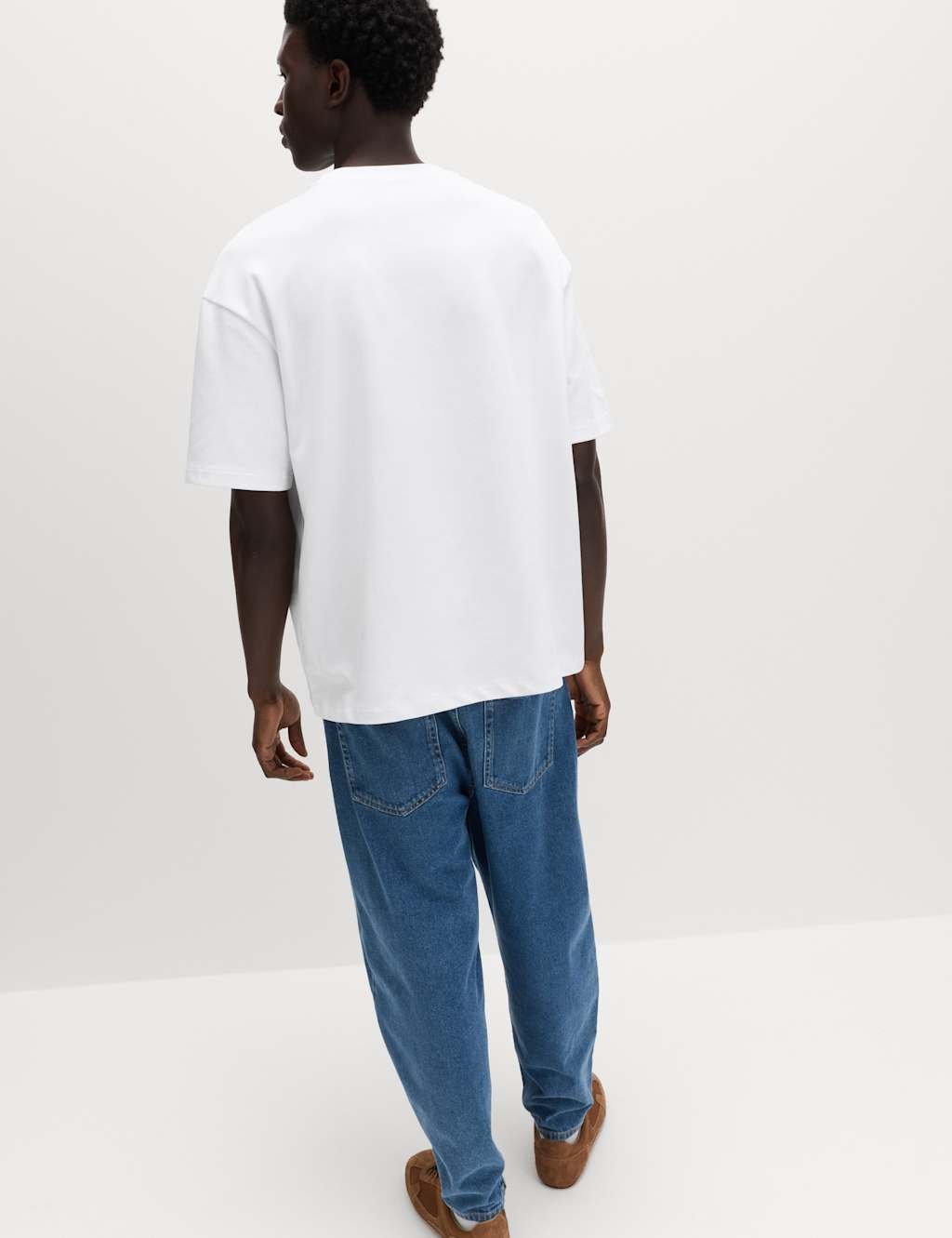 Marks & Spencer M&S The Ultimate Oversized Cotton Blend T-Shirt White - 4