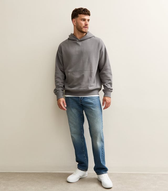 New Look Men's Mid Grey Oversized Hoodie New Look - 3