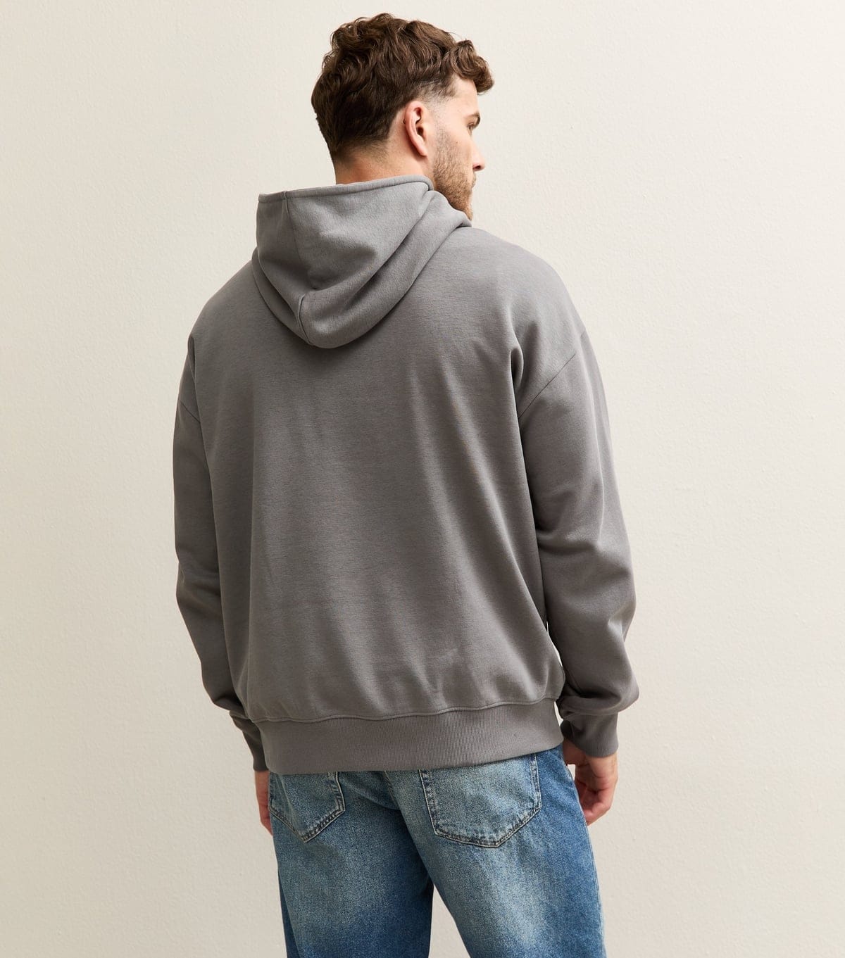 New Look Men's Mid Grey Oversized Hoodie New Look - 4