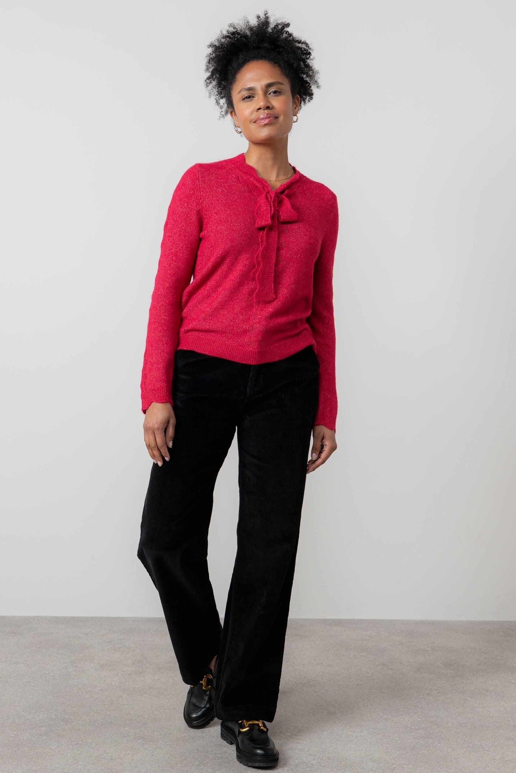 Lily & Me Lily & Me Women's Strachan Stretch Jumbo Cord Wide Leg Trousers in Black