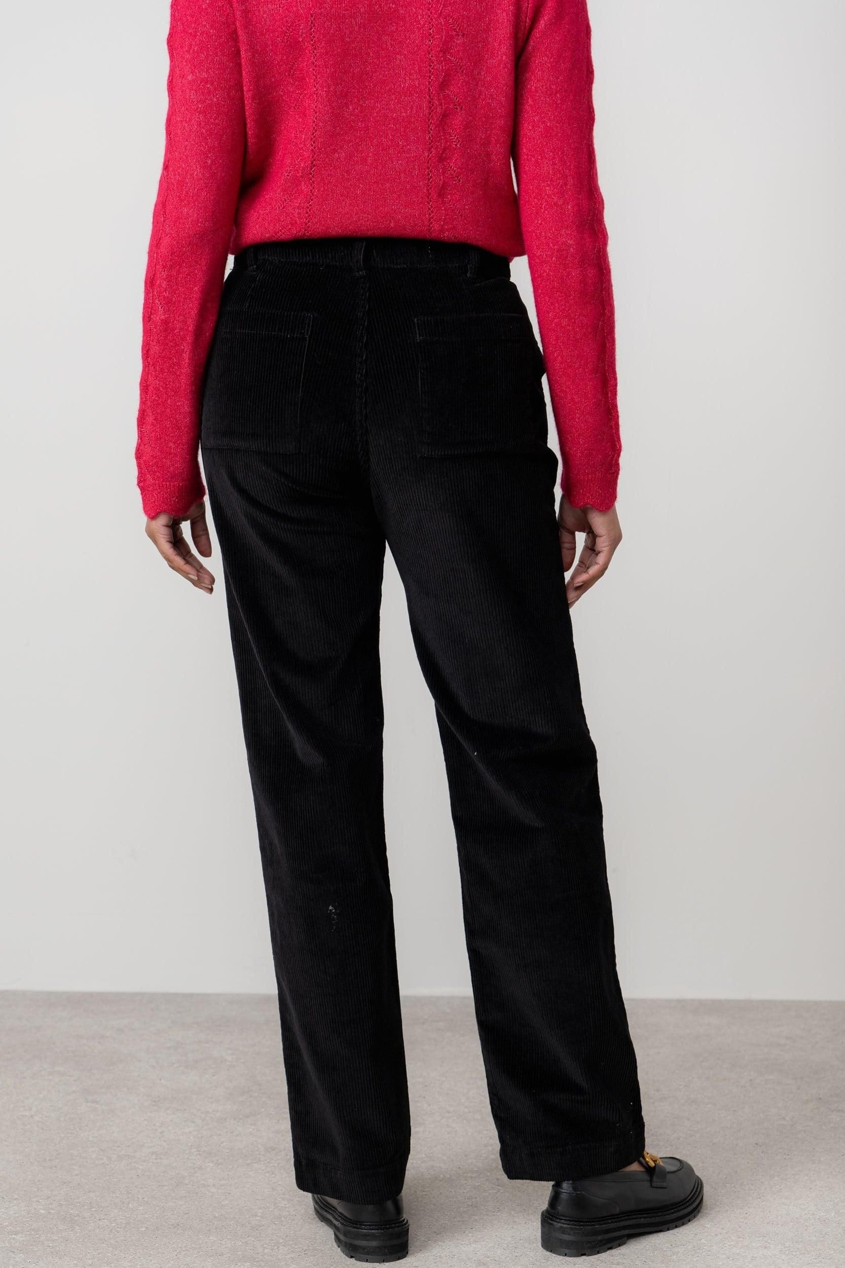 Lily & Me Lily & Me Women's Strachan Stretch Jumbo Cord Wide Leg Trousers in Black - 4