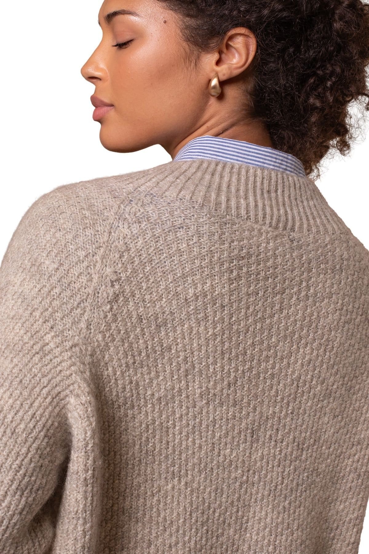 Celtic & Co Celtic & Co Women's British Wool Moss Stitch Cardigan in Light Beige - 4