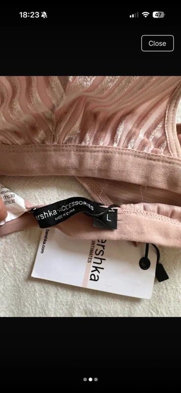 Bershka Soft velvet-stripe bralette Bershka – size L