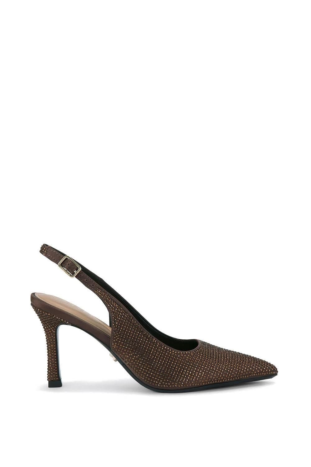 Carvela Carvela Women's 'Corletta Sling Jewel' Fabric Heels in Brown