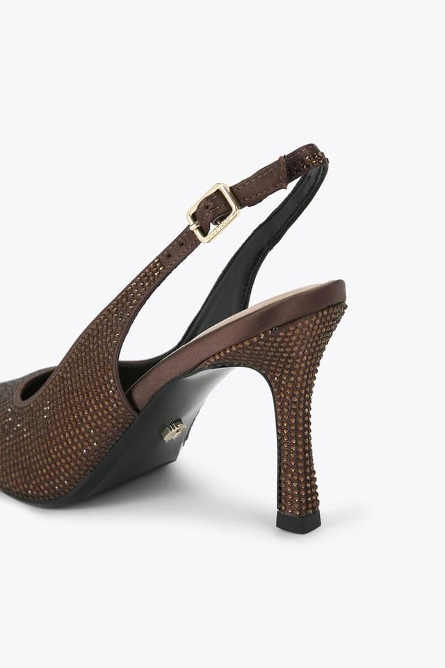 Carvela Carvela Women's 'Corletta Sling Jewel' Fabric Heels in Brown - 3