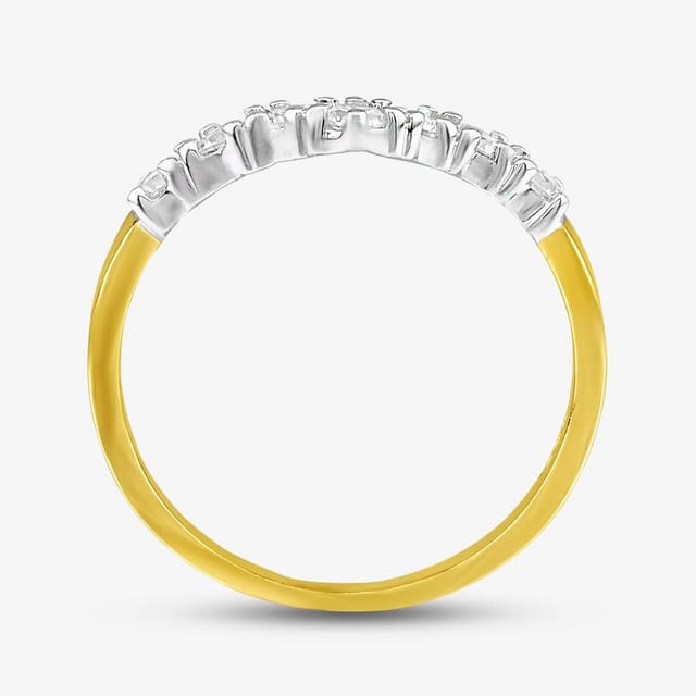 T.H.Baker T.H.Baker Women's 9ct Yellow Gold Clear Crystal Wishbone Ring DIV003C-Q - 3