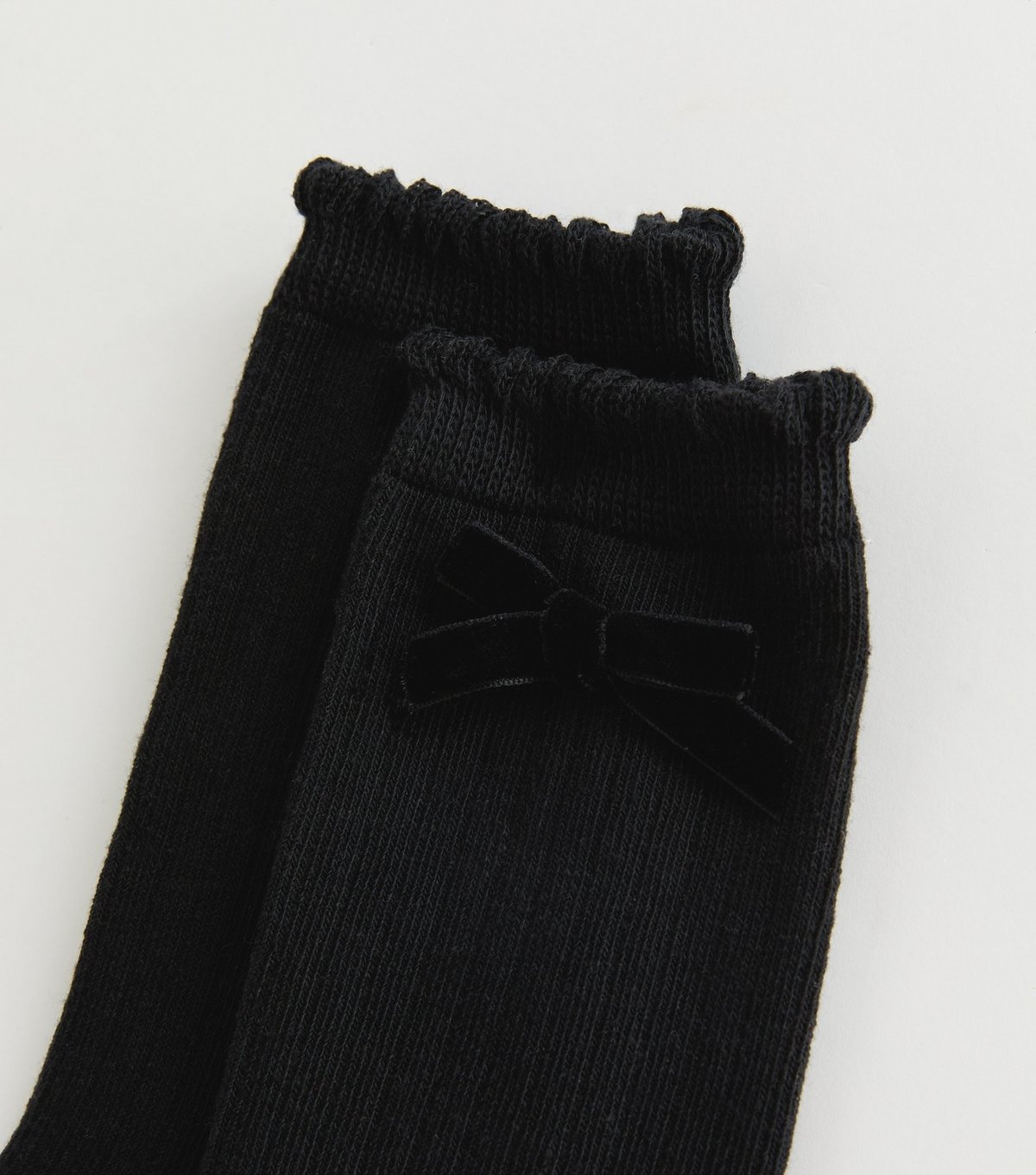 New Look Black Velour Bow Ankle Socks New Look - 2